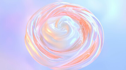 Aufkleber - Creamy swirls of greek yogurt with pastel hues for culinary inspiration and design