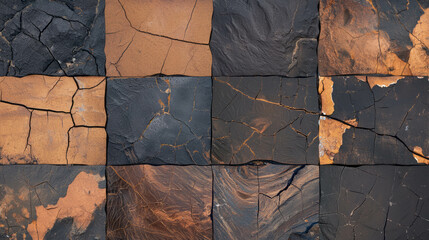 Poster - Abstract collage of weathered earthy textures for artistic wall decor