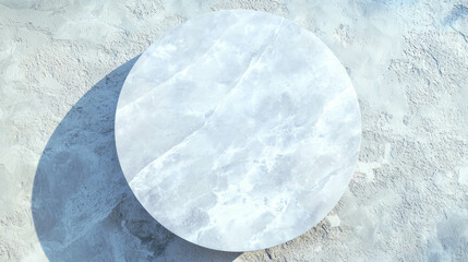 Poster - Realistic white stone concrete table in natural light for interior design