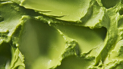 Poster - Close up texture of guacamole and avocado creating a vibrant green surface for culinary use