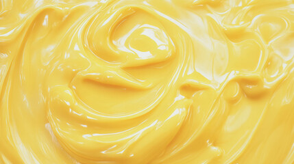 Poster - Close-up texture of honey mustard with swirls for culinary design