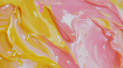 Poster - Vibrant abstract texture with pink and yellow swirls