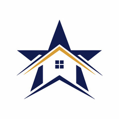 Poster -  vector star house logo premium elegant template