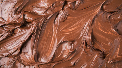 Poster - Close-up texture of rich milk chocolate swirls for culinary design