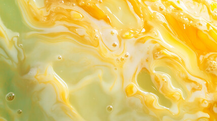 Poster - Vivid close up of vinaigrette texture showcasing swirls and acidity for culinary art and design