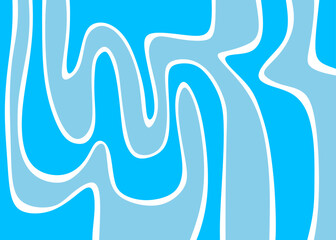 Poster - abstract blue background with wavy line pattern