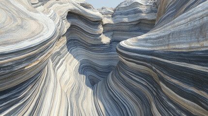Poster - Elegant gneiss texture with natural banding and chaotic patterns for design