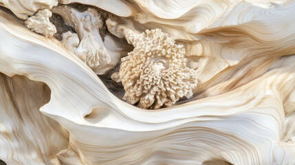 Poster - Elegant texture of mammoth ivory with intricate grain patterns