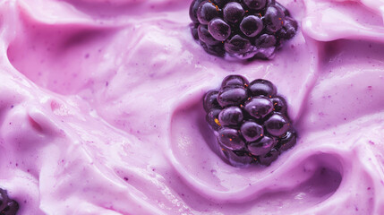 Aufkleber - Creamy blackberry yogurt dessert texture perfect for culinary features