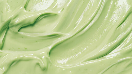 Poster - Smooth green creamy texture background for skincare and beauty design