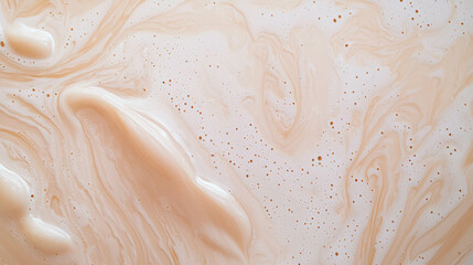 Poster - Abstract texture of smooth swirled vanilla liquid for design and background
