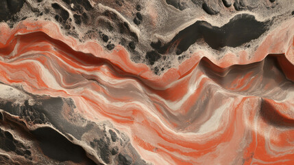 Poster - Abstract lava flow texture in chaotic patterns for creative visual design