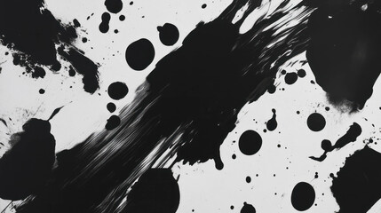 Poster - Lo fi printer effect with textured ink splatters on white background for creative design