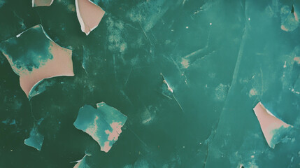 Poster - Vintage textured green surface with worn edges and peeling paint for creative designs