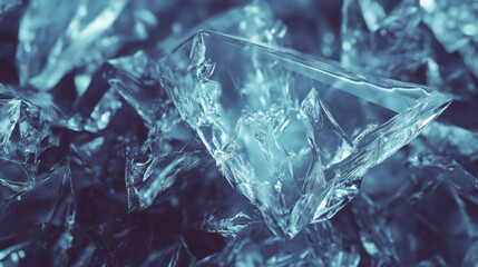 Poster - Macro view of intricate ice crystal textures featuring detailed patterns for winter designs