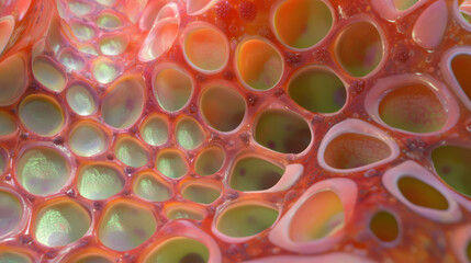 Poster - Macro shot of vibrant moss texture and intricate spore patterns for nature design