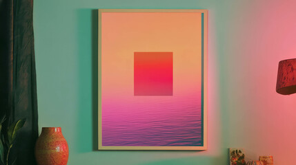 Poster - Modern minimalist poster design with gradient shapes for contemporary decor