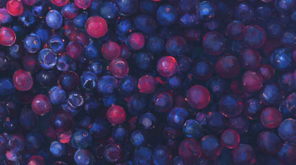 Poster - Vibrant blueberry and cranberry jam texture for culinary art and design