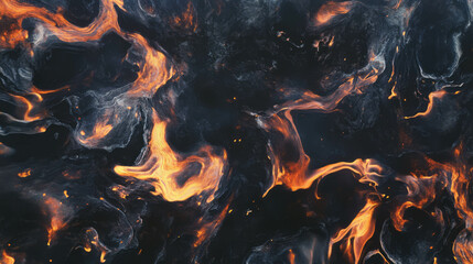Poster - Fiery chaos texture with burning flames and abstract patterns for creative design