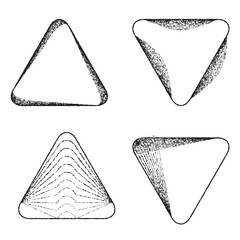 Fototapete - lines in triangle form . linear rounded shape vector illustration .lots of lines form a triangle.des