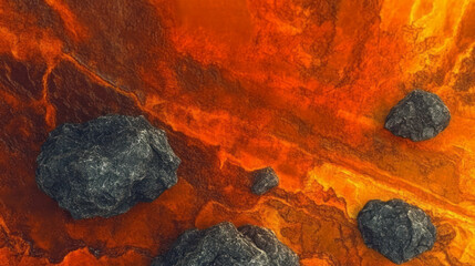 Aufkleber - Fiery inferno texture with burnt paper pattern for creative background design
