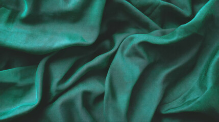 Poster - Elegant casino green linen fabric with smooth textured weave for design projects