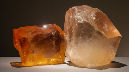 Poster - Captivating citrine crystal formations highlighting texture and clarity