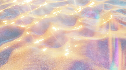 Poster - Citrine sand texture with sunlight flares and iridescent patterns