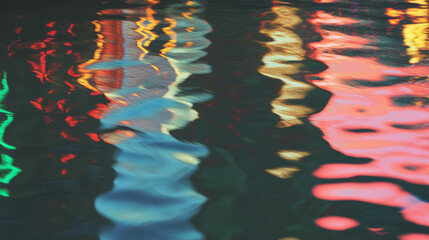Poster - Vibrant abstract reflection of city lights at night