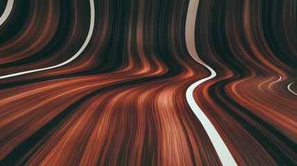Poster - Abstract cocobolo texture with dynamic stripes in a chaotic pattern for artistic design