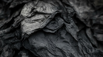 Poster - Textured chaos: crumpled burnt paper and ash surface for design projects