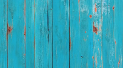 Poster - Vibrant blue weathered wood texture with signs of decay and chaos for rustic design