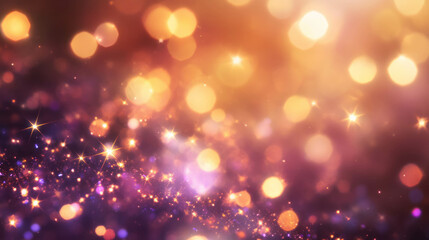 Fototapete - Glittering diamond texture with sparkling chaos in golden hues for festive design