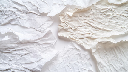 Poster - Abstract composition of torn drawing paper with wrinkled texture for creative design projects