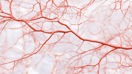 Poster - Intricate network of red veins on dry leaf texture for abstract design