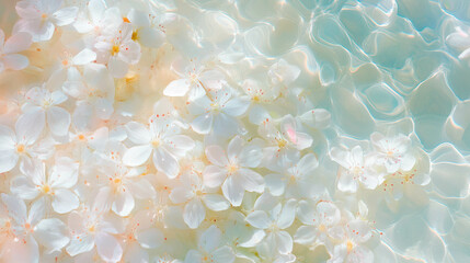 Poster - Delicate floral texture with elderflower and lemon jam elements for design