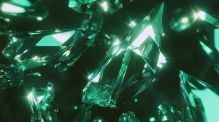 Aufkleber - Radiant emerald texture with clarity and chaos for elegant design
