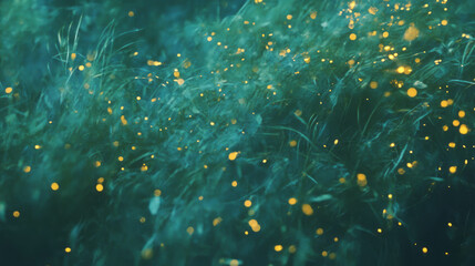 Poster - Ethereal dreamscape with firefly glow and chaotic texture for creative design