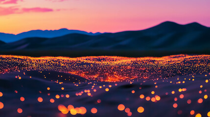 Aufkleber - Enchanting firefly dance in a meadow at twilight