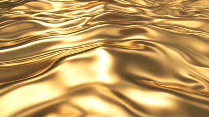 Poster - Golden flowing water texture with ripples and chaotic waves for abstract design