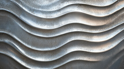 Poster - Abstract wavy pattern on galvanized steel surface for industrial design