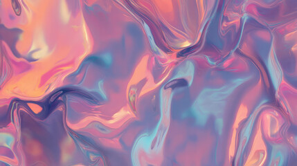 Poster - Iridescent fluid texture with abstract swirls and vivid colors for creative design