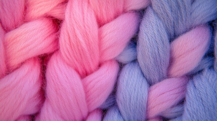 Poster - Vibrant knit wool texture with pink and purple hues for creative design