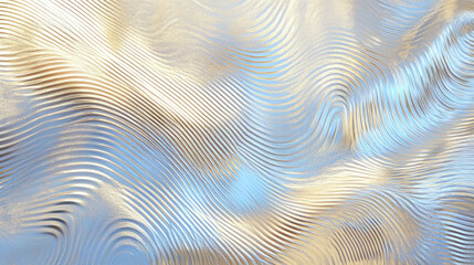 Poster - Abstract metallic paper texture with wavy shine patterns for design and art projects