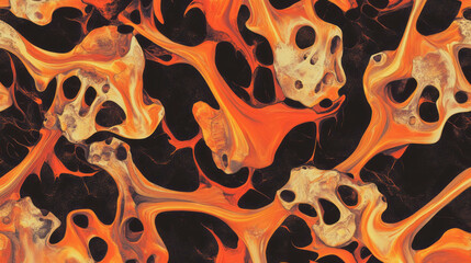 Poster - Abstract chaotic texture with petrified bone patterns for artistic background design