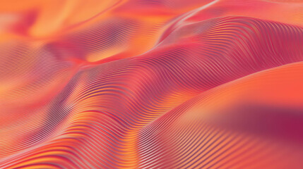 Poster - Abstract red and orange gradient waves in minimalistic design for contemporary art