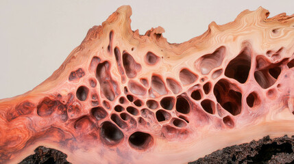 Poster - Intricate redwood lace burl with natural voids and patterns