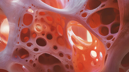 Poster - Intricate redwood lace burl texture with organic voids