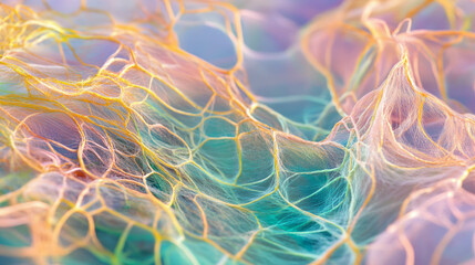 Poster - Abstract rice paper and fiber texture with multicolored chaos effect