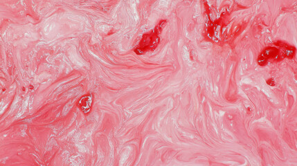 Poster - Vivid texture of salmonberry jam with tartness in abstract chaos